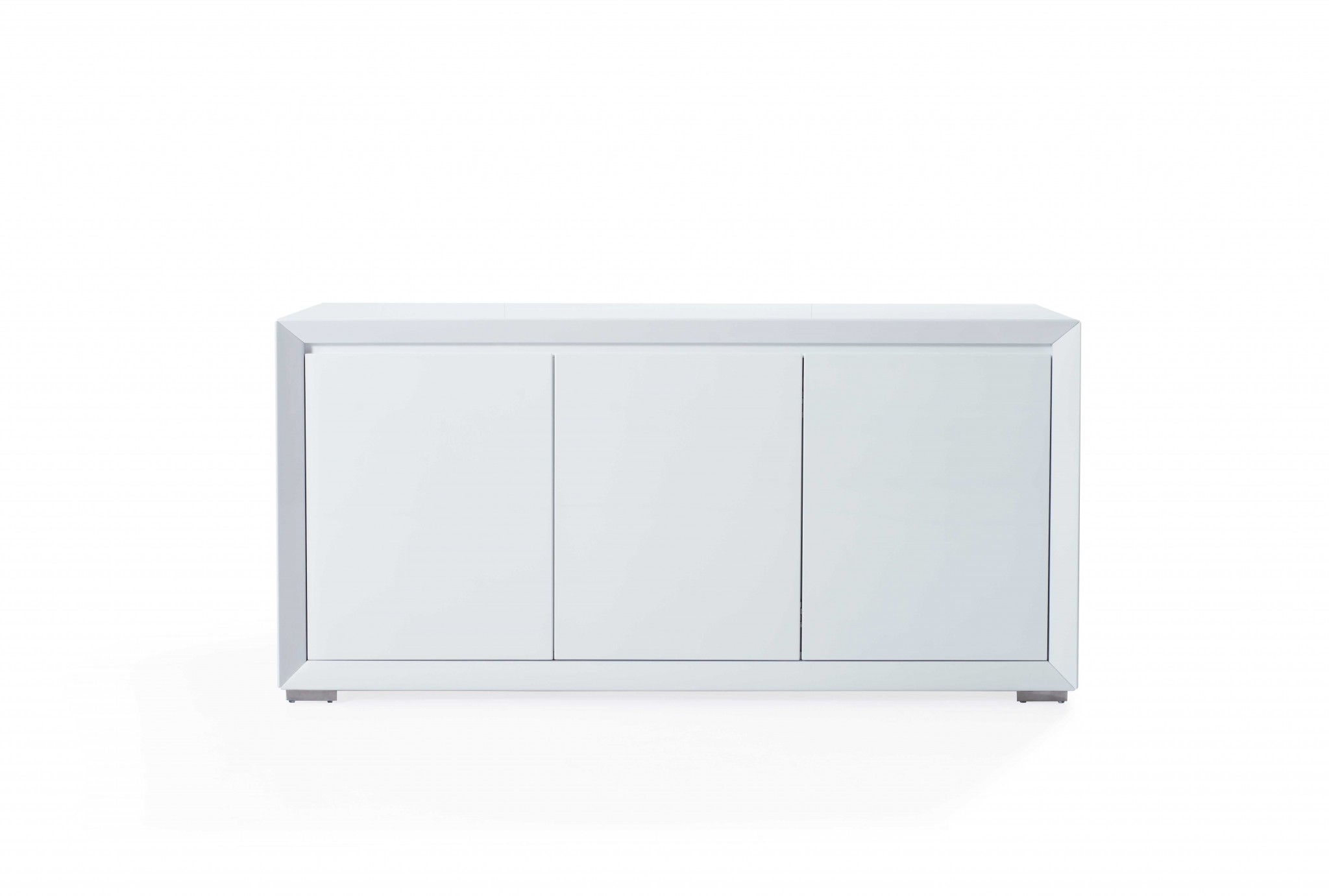 61" X 20" X 30" White Stainless Steel Buffet