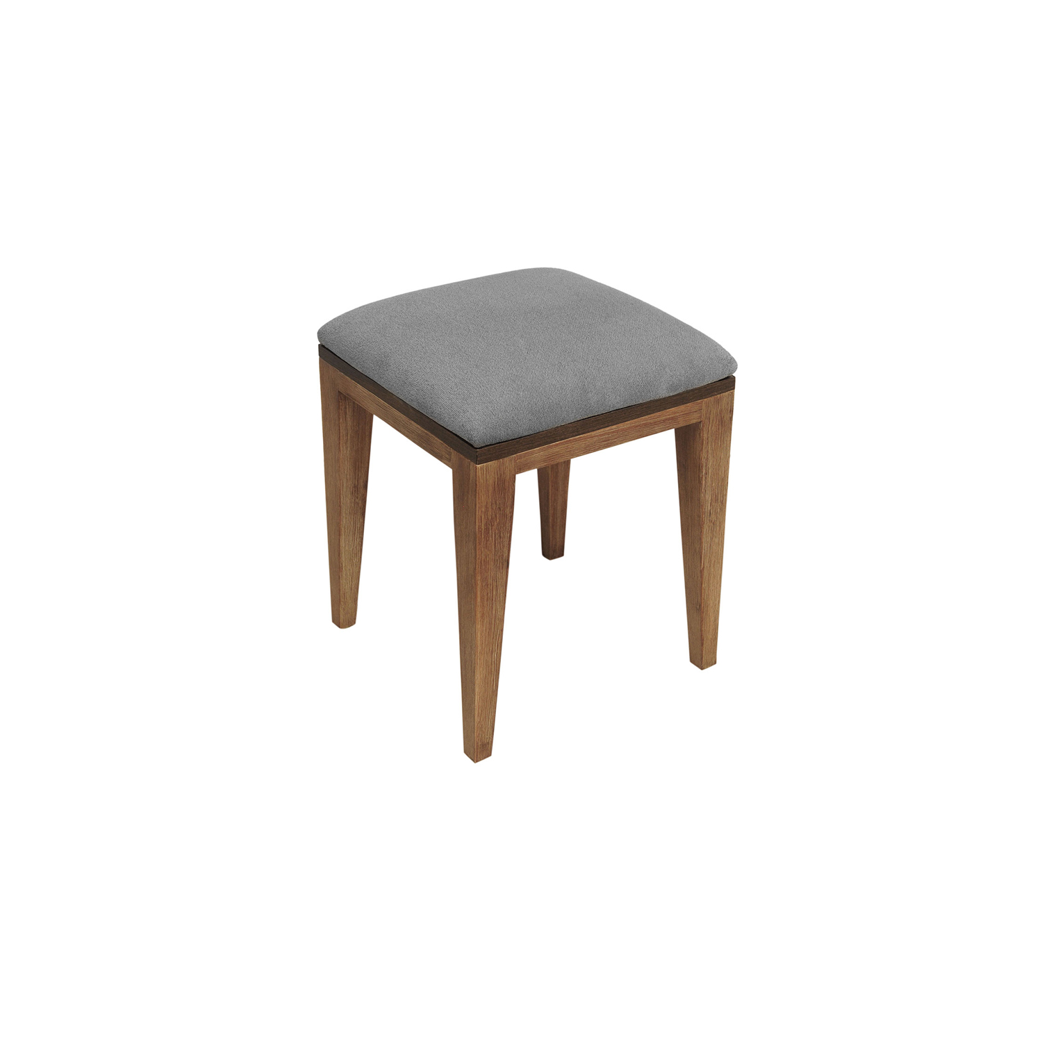 14" X 14" X 17" Metal Base Acacia Wood Stool