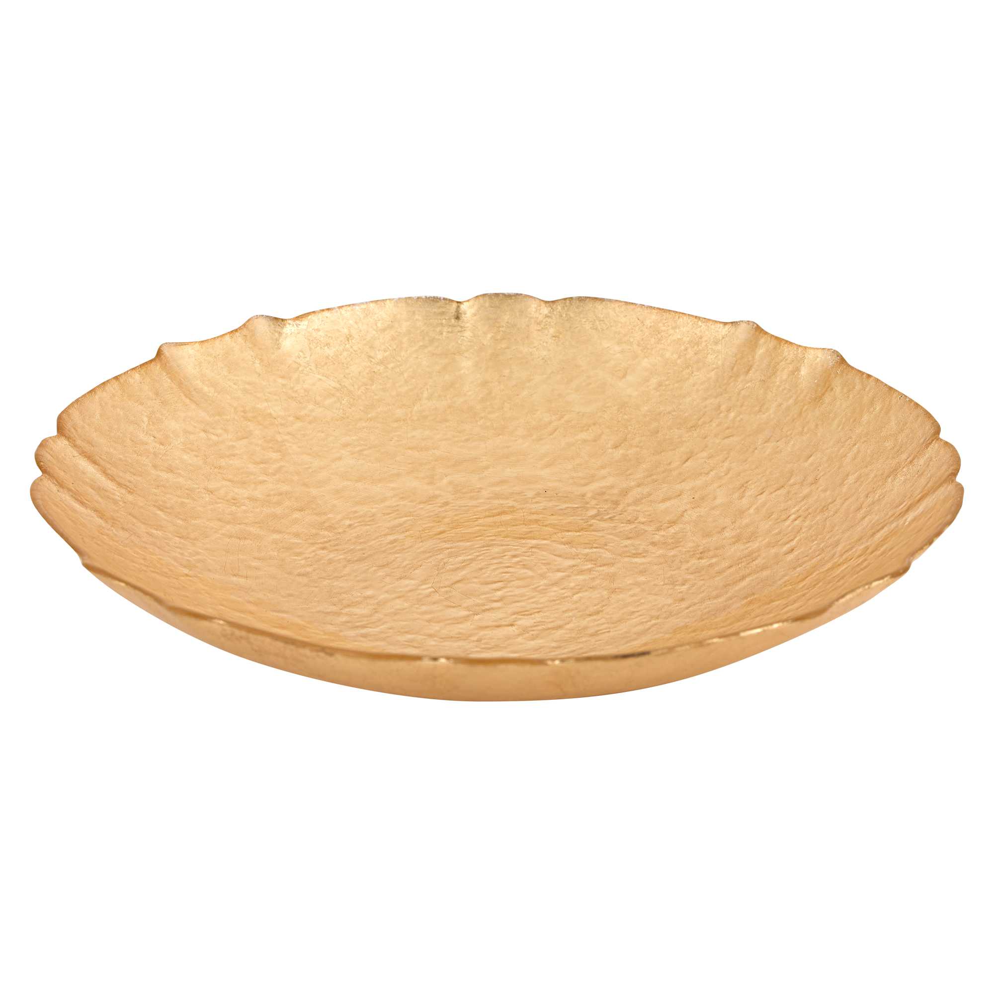 12" Glass Authentic Gold Leaf Centerpiece Bowl