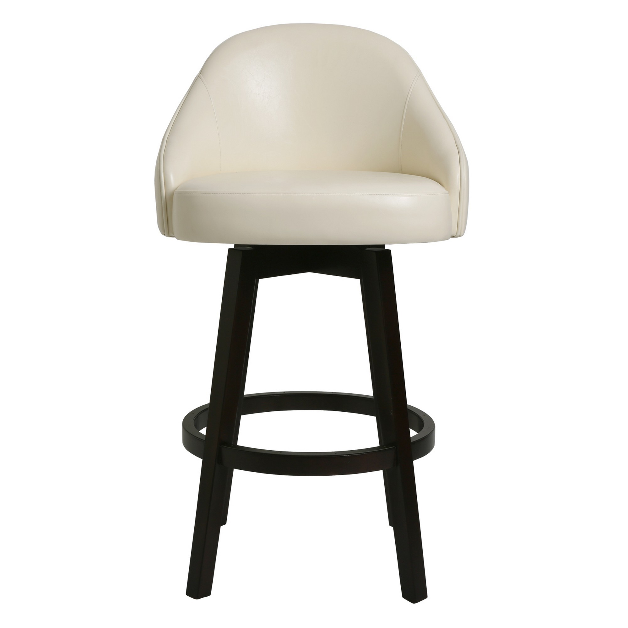 43" Ivory Hardwood Frame Upholstered Bar Stool