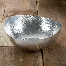 Handcrafted 14.5" Hammered Stainless Steel Centerpiece Bowl