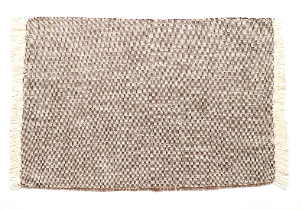 Set of Eight Tawny Brown Woven Textured Placemats