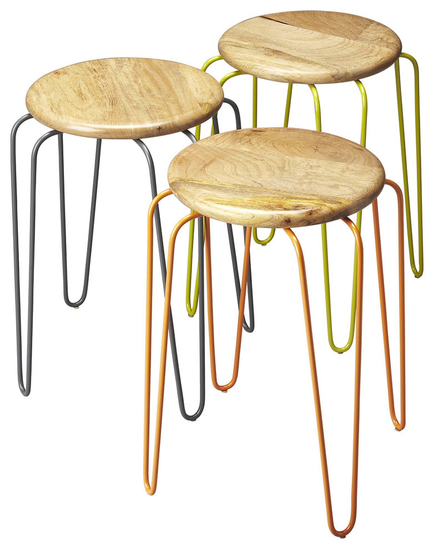 Stackable Iron Colored Stools