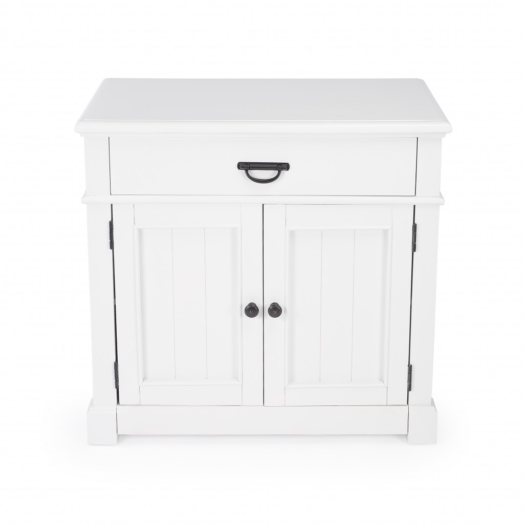 Alek White Solid Wood Chest with Storage