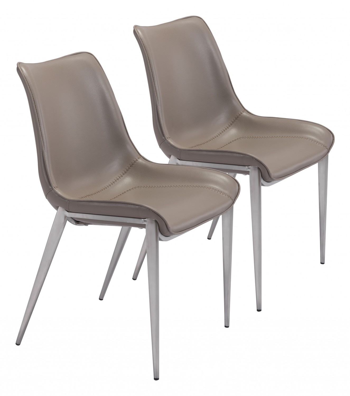 Magnus Dining Chair (Set of 2) Gray & Silver