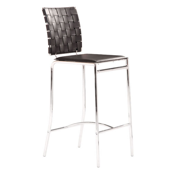 15" X 19" X 39" 2 Pcs Black Leatherette Counter Chair