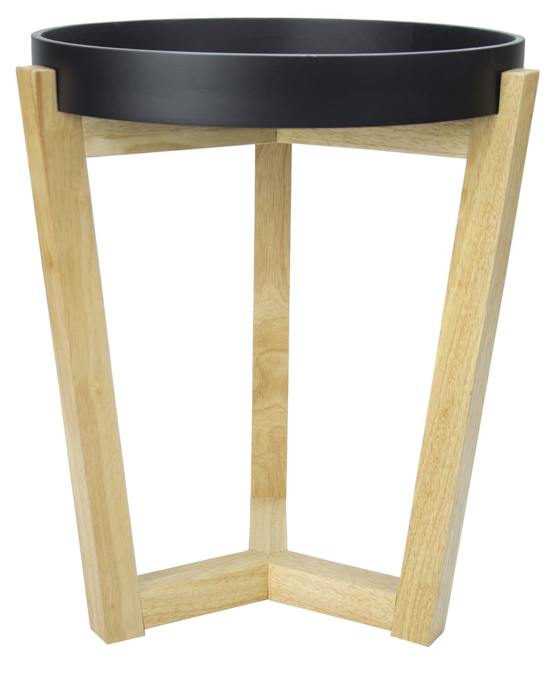 16" X 16" X 20" Black MDF Wood End Table