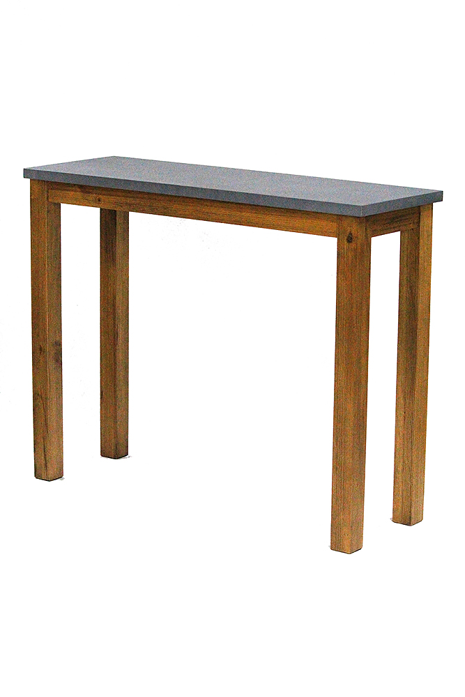39.5" X 14" X 31.5" Acacia And Cement MDF Wood Acacia Console Table