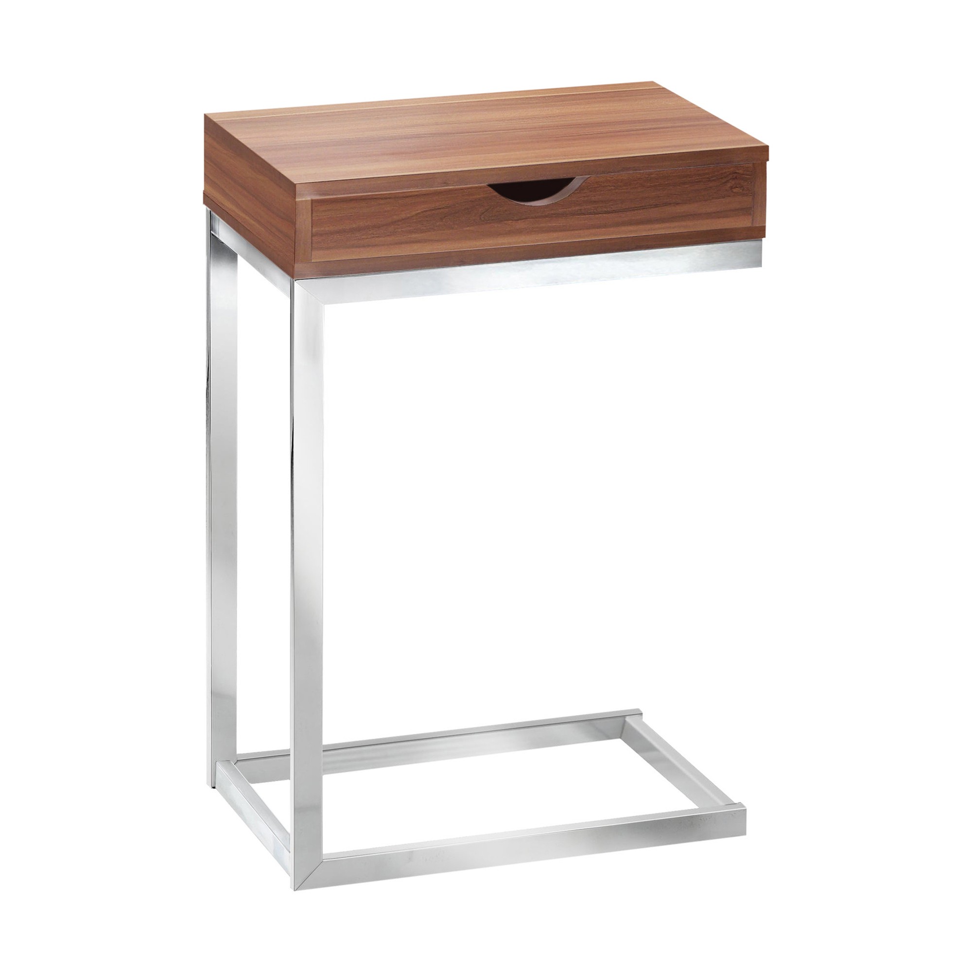 10.25" x 15.75" x 24.5" Walnut Finish Metal Accent Table