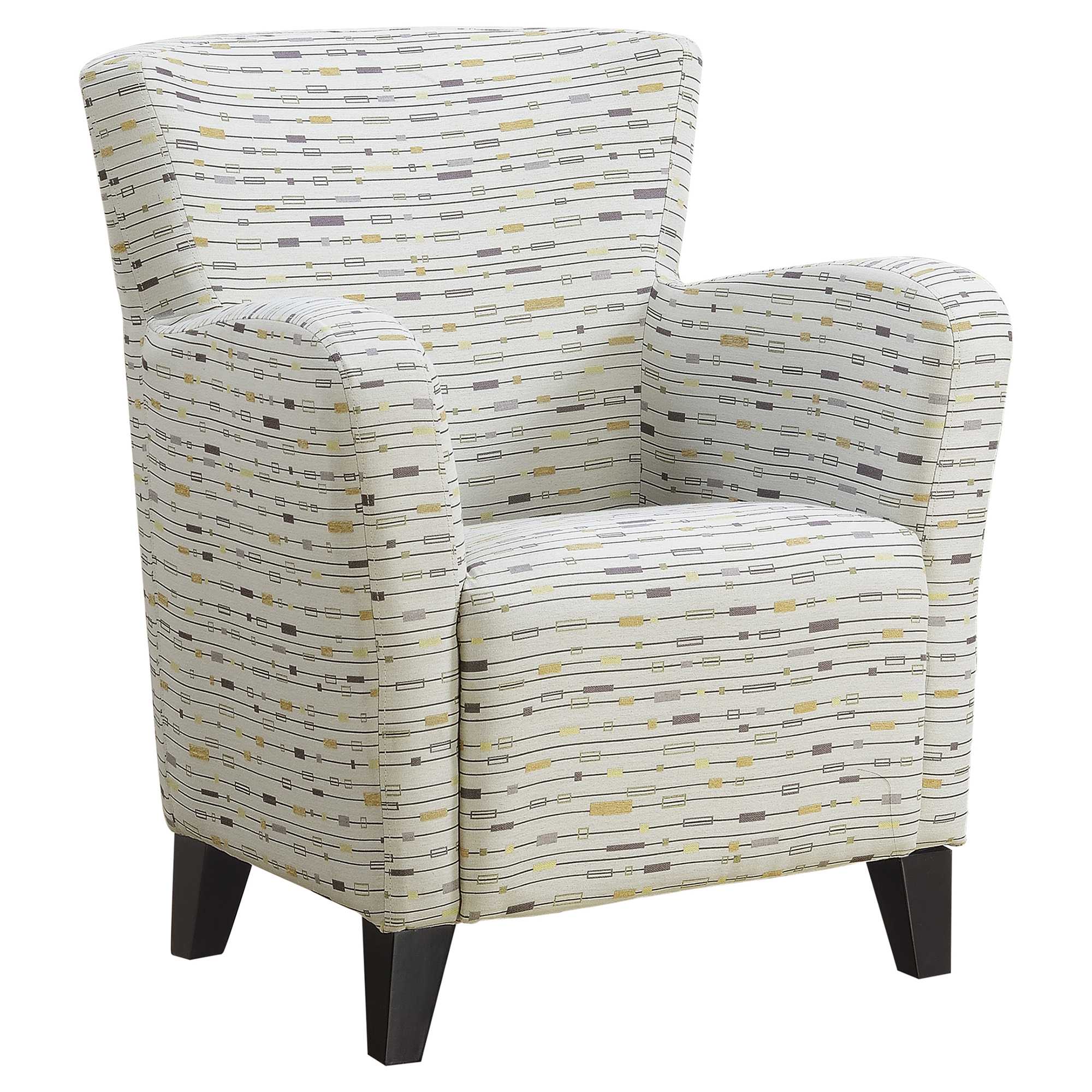 Earth Tone Graphic Pattern Fabric Accent Chair