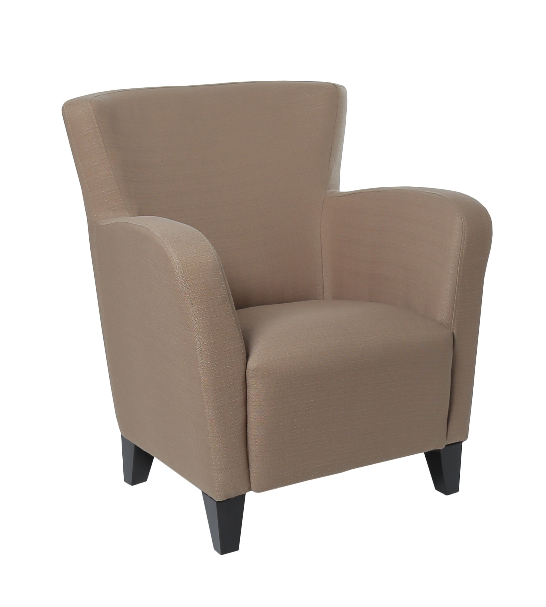 Brown Linen Fabric Accent Chair