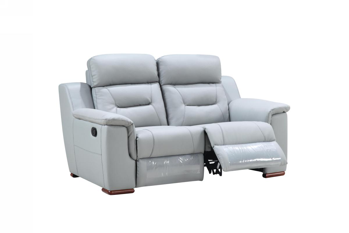 67'' X 41'' X 41'' Modern Gray Leather Loveseat