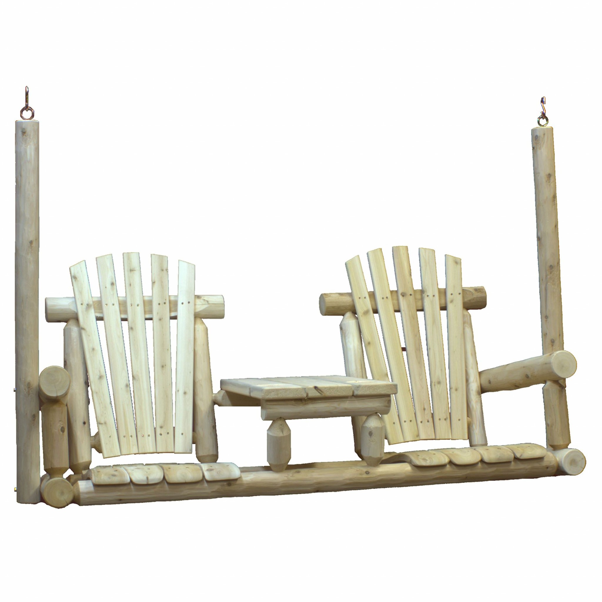 71" X 24" X 49" Natural Wood Tete-A-Tete Porch Swing