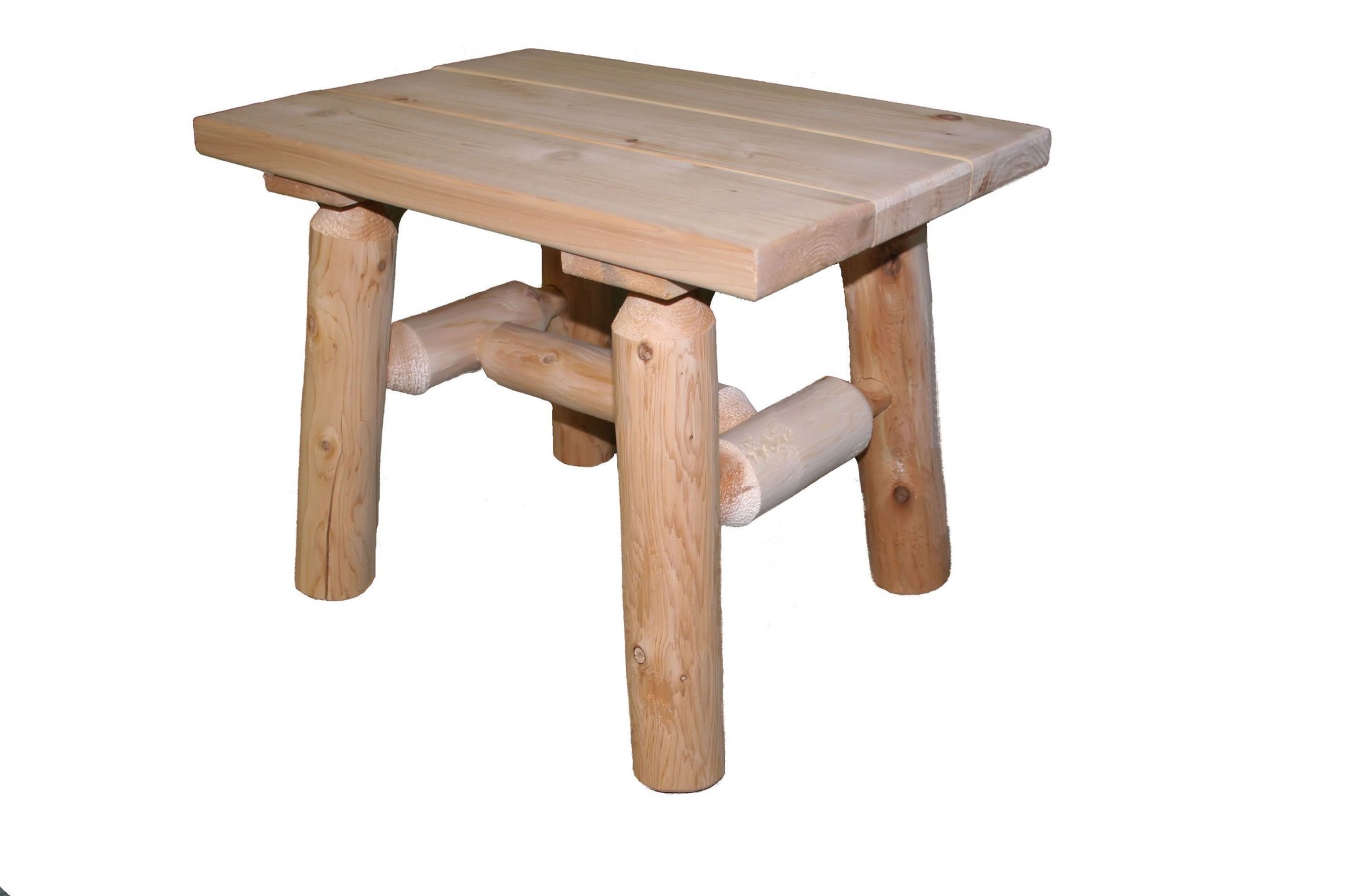 Rustic and Natural Wood End or Side Table