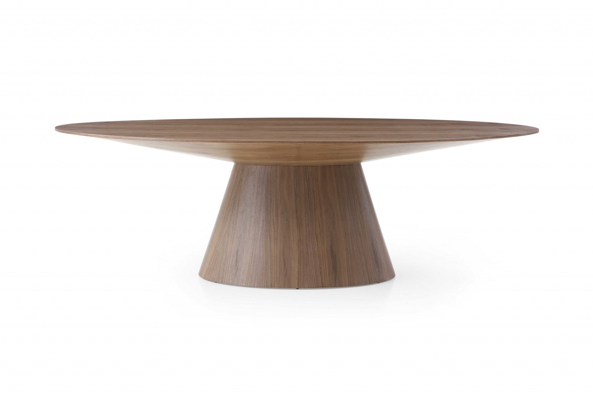 95" X 43" X 30" Walnut Veneer Oval Dining Table