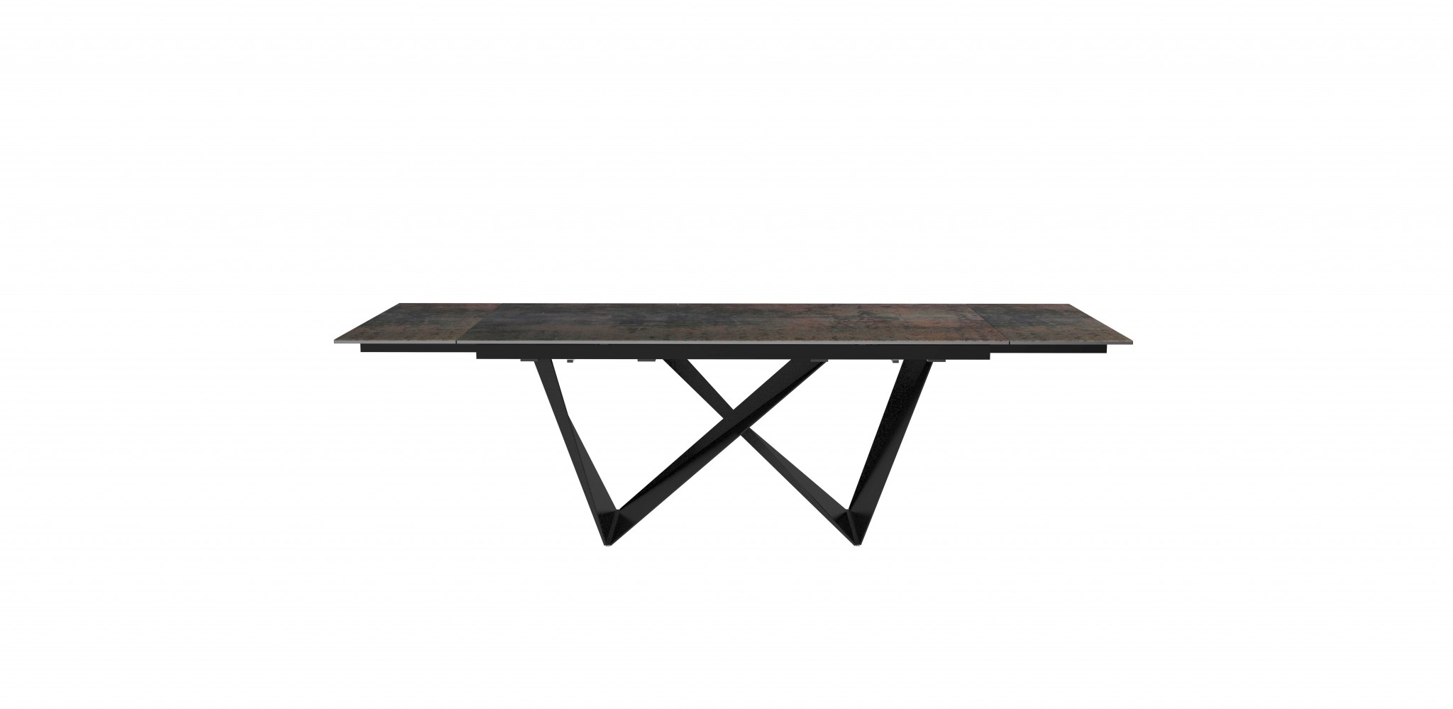 71" X 35" X 30" Black Ceramic Metal Dining Table