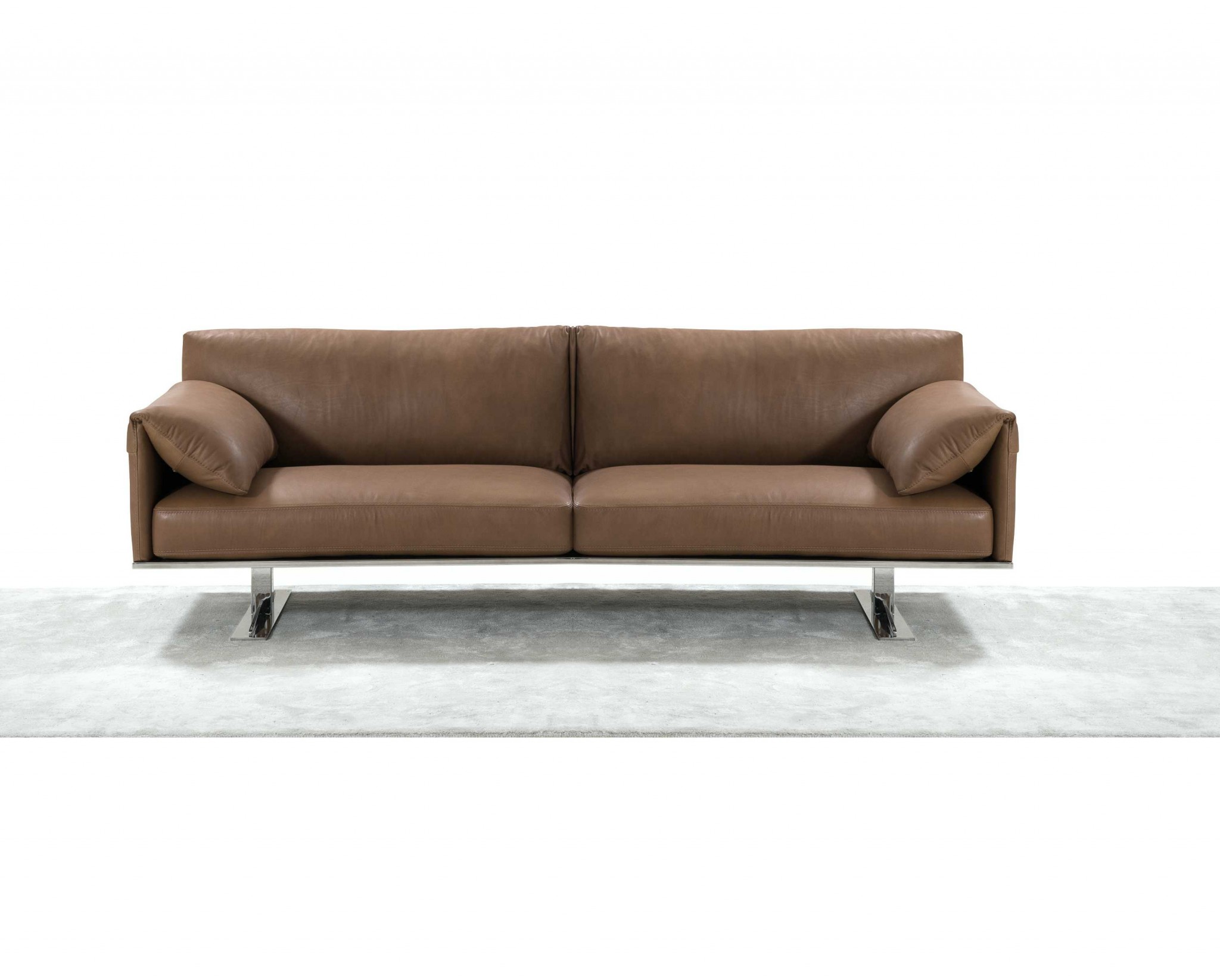 84" X 37" X 31" Taupe Leather Sofa