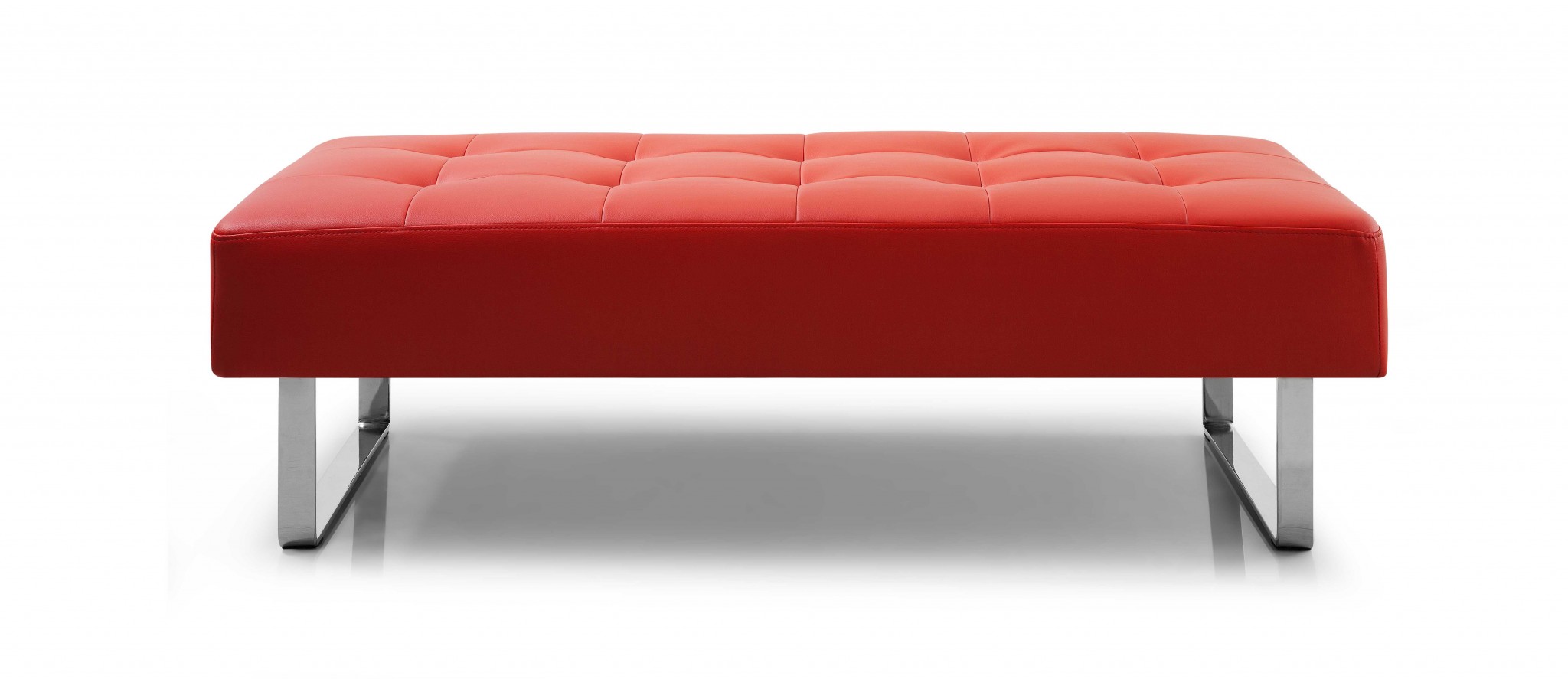 52" X 24" X 16" Red Faux Leather Bench