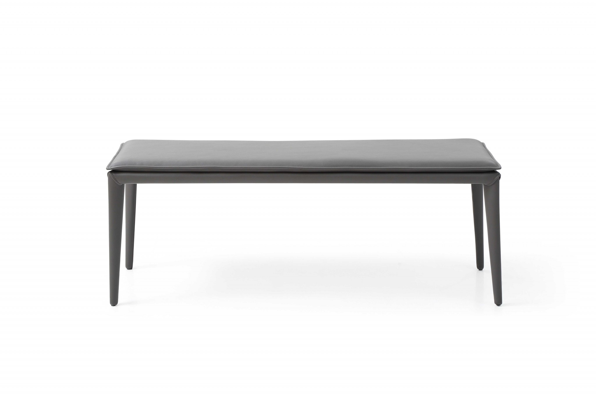 47" X 16" X 18" Dark Grey Faux Leather Bench