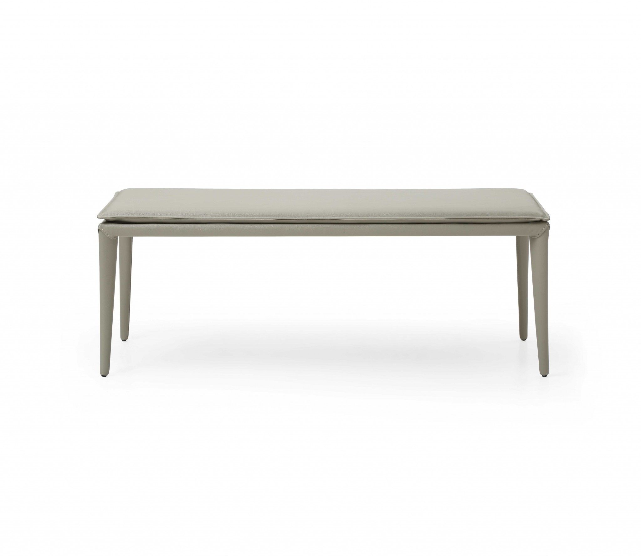 47" X 16" X 18" Light Grey Faux Leather Bench