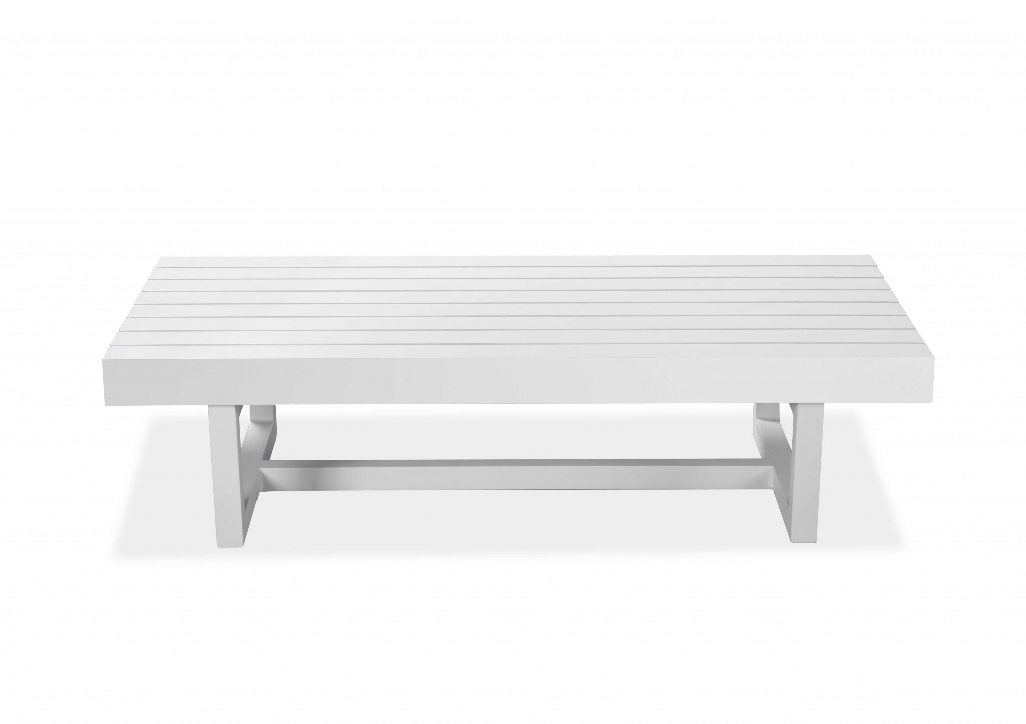 47" X 24" X 12" Rectangular White Aluminum Coffee Table