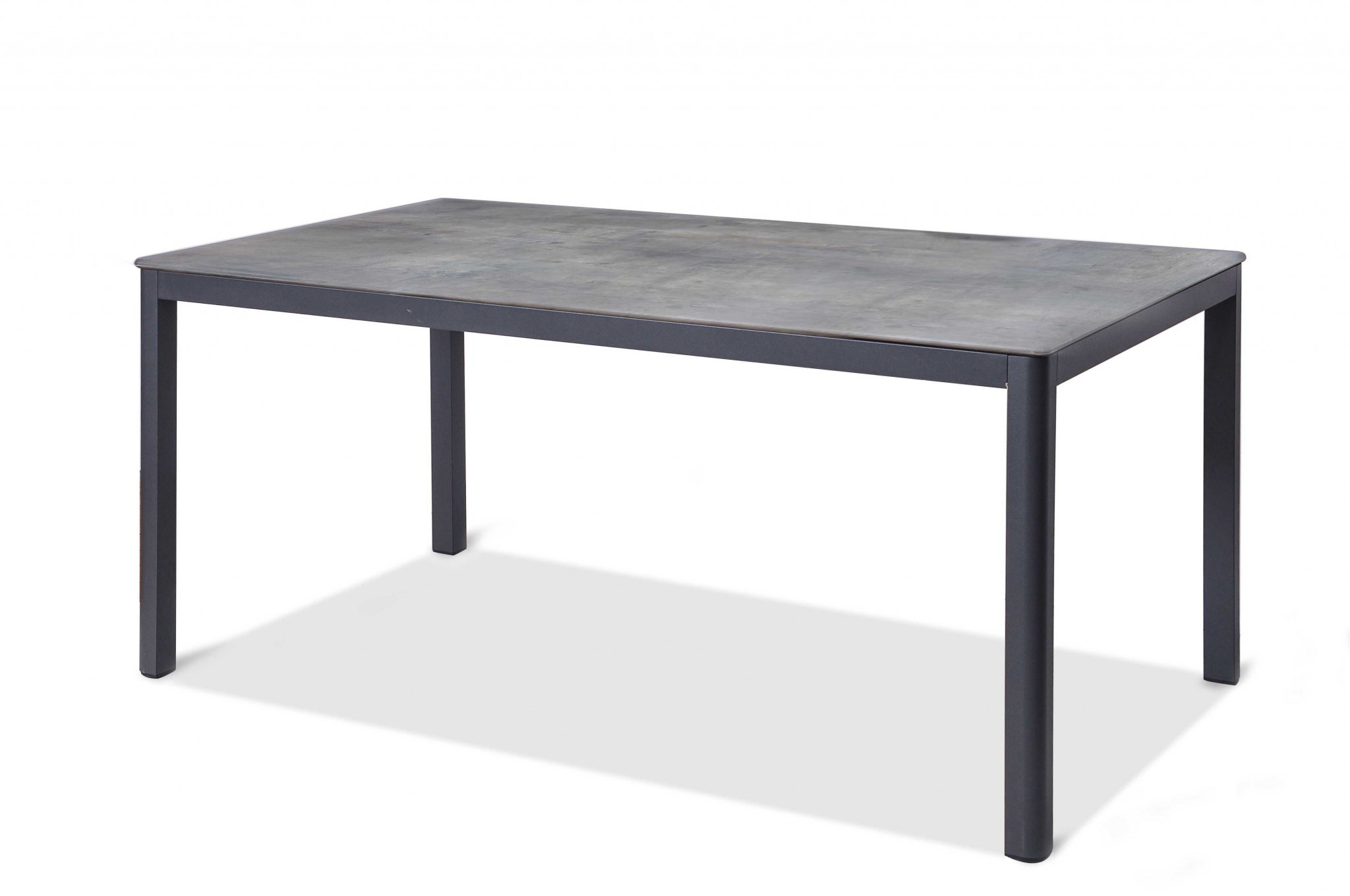 63" X 35.5" X 29" Grey Aluminum Dining Table