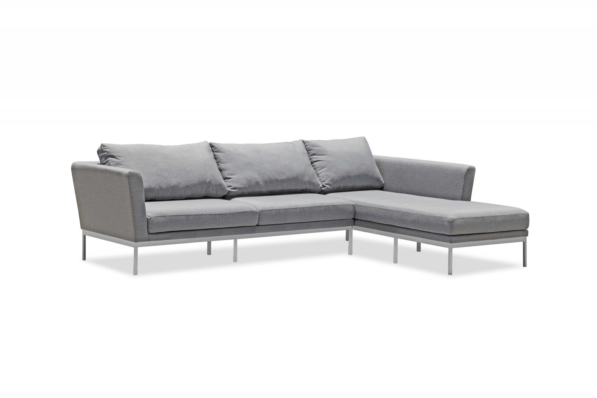 110" X 34" X 28" Dark Gray Aluminum Sectional & Chaise