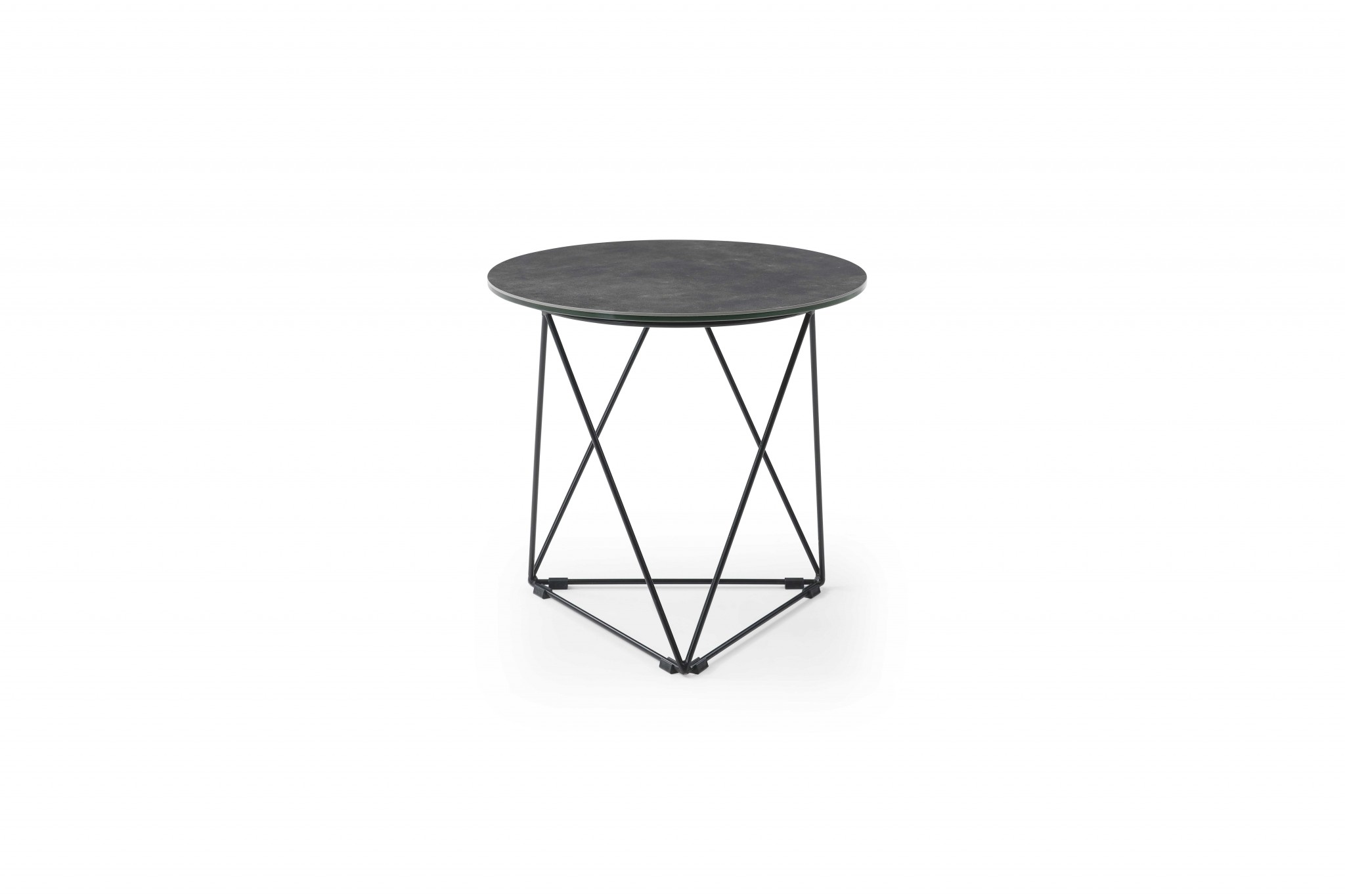 20" X 20" X 19" Gray Black Ceramic Iron Side Table