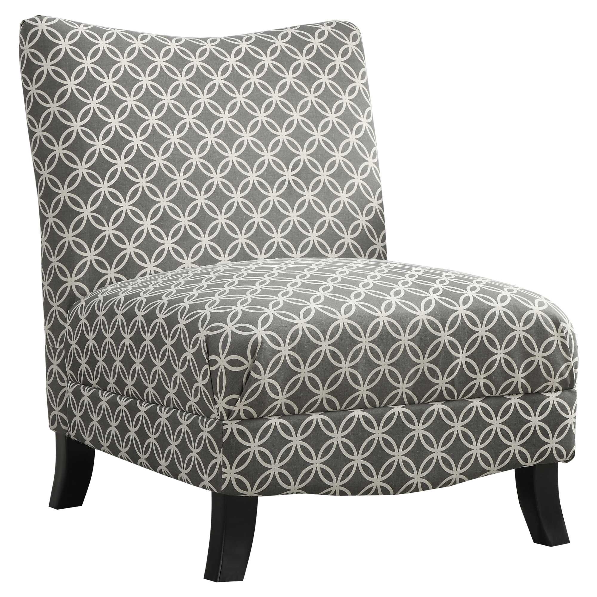 Circular Grey Fabric Accent Chair