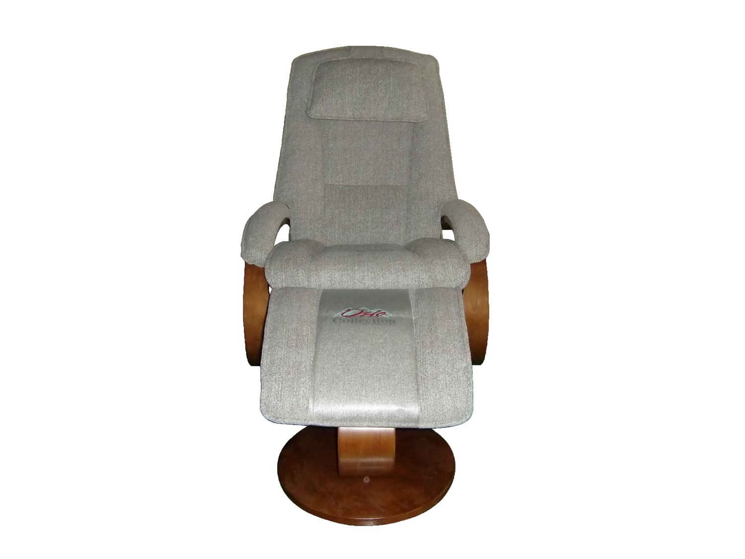 Linen Tan Fabric Recline chair and Ottoman Set