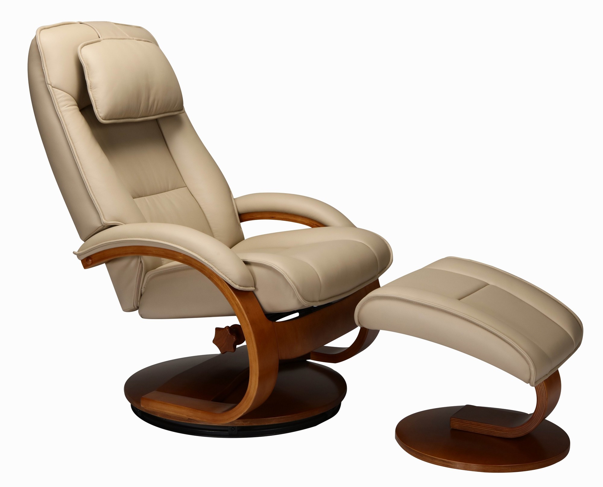 Cobblestone Tan Top Grain Leather Recliner chair and Ottoman