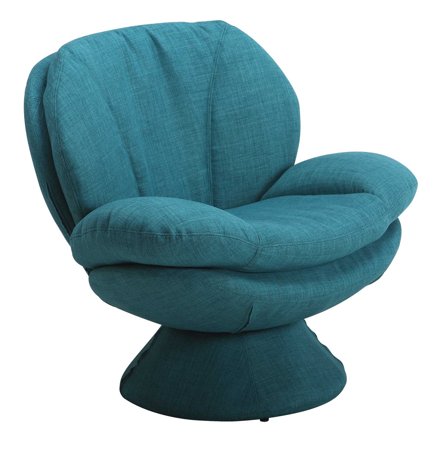 Turquoise Blue Fabric Swivel Accent Chair