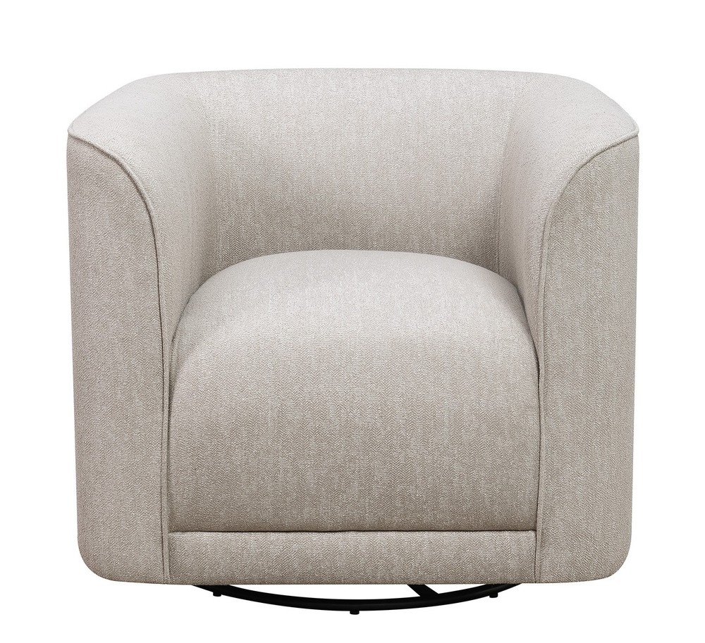 Oversized Creamy Beige Upholstered Accent Chair