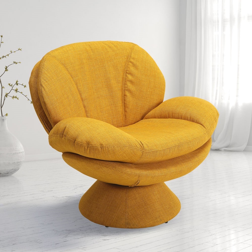 Comfy Straw Swivel Wing Arms Accent Chair