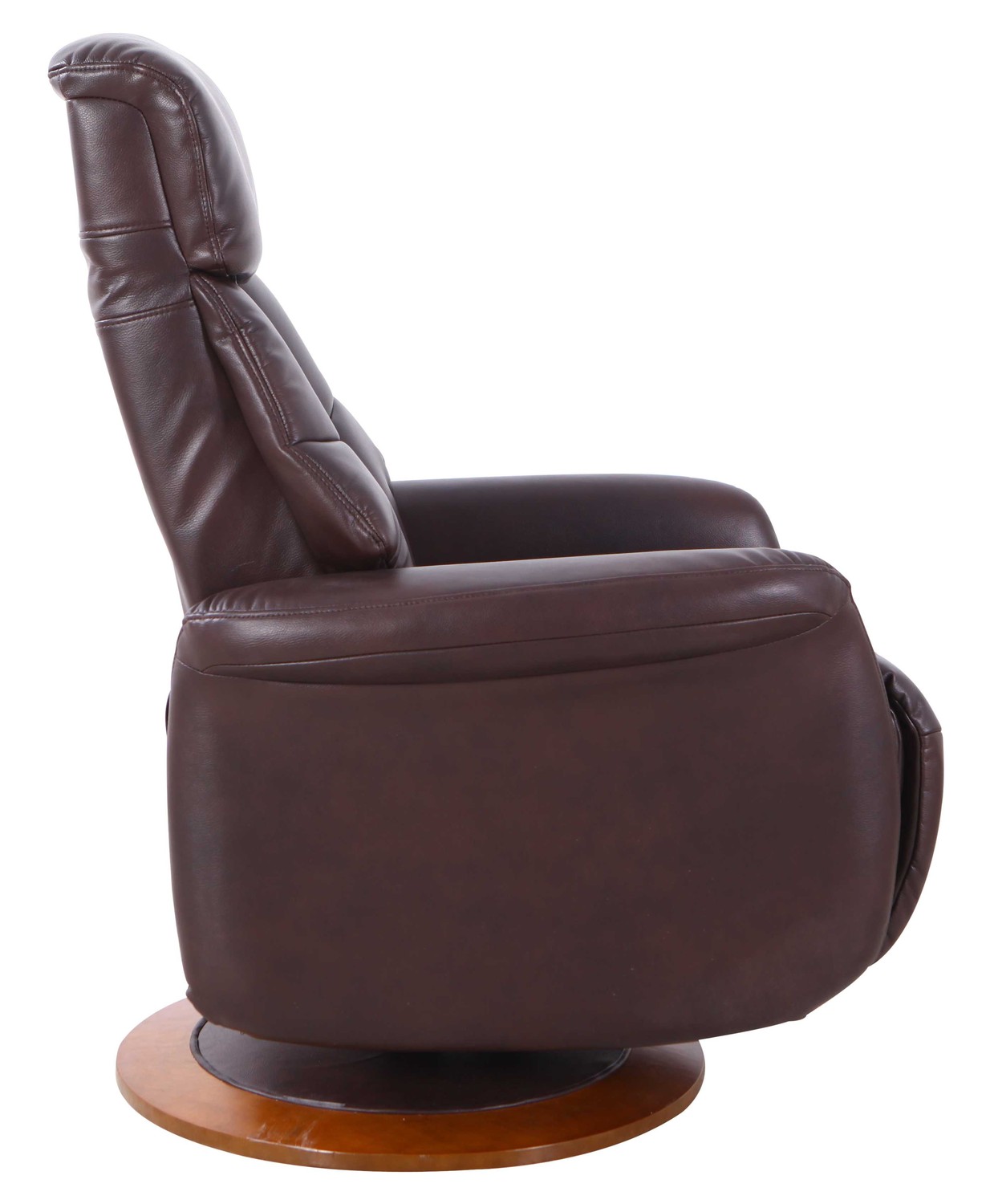 Espresso Faux Leather Swivel Adjustable Recliner Chair