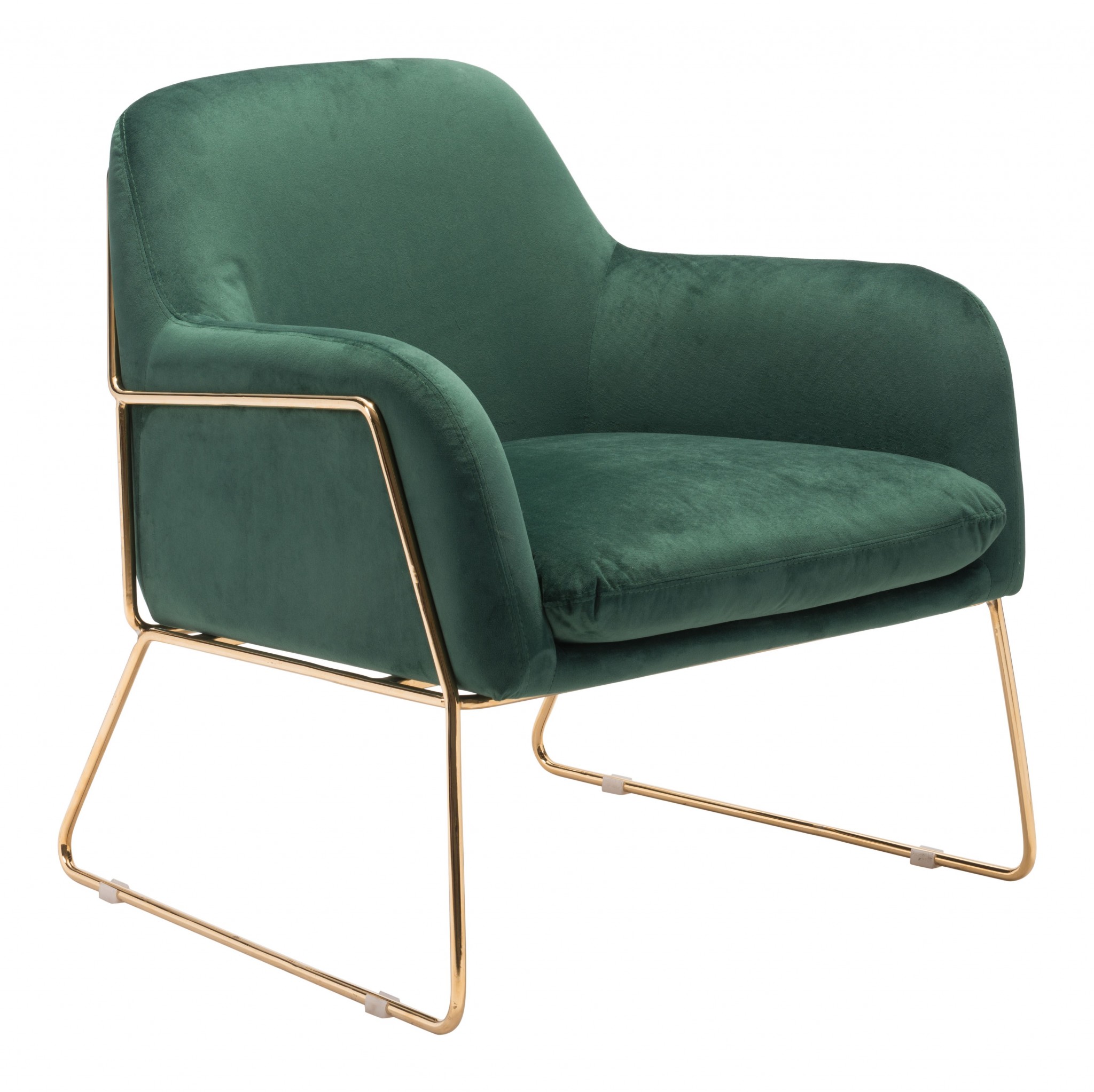 Nadir Arm Chair Green & Gold