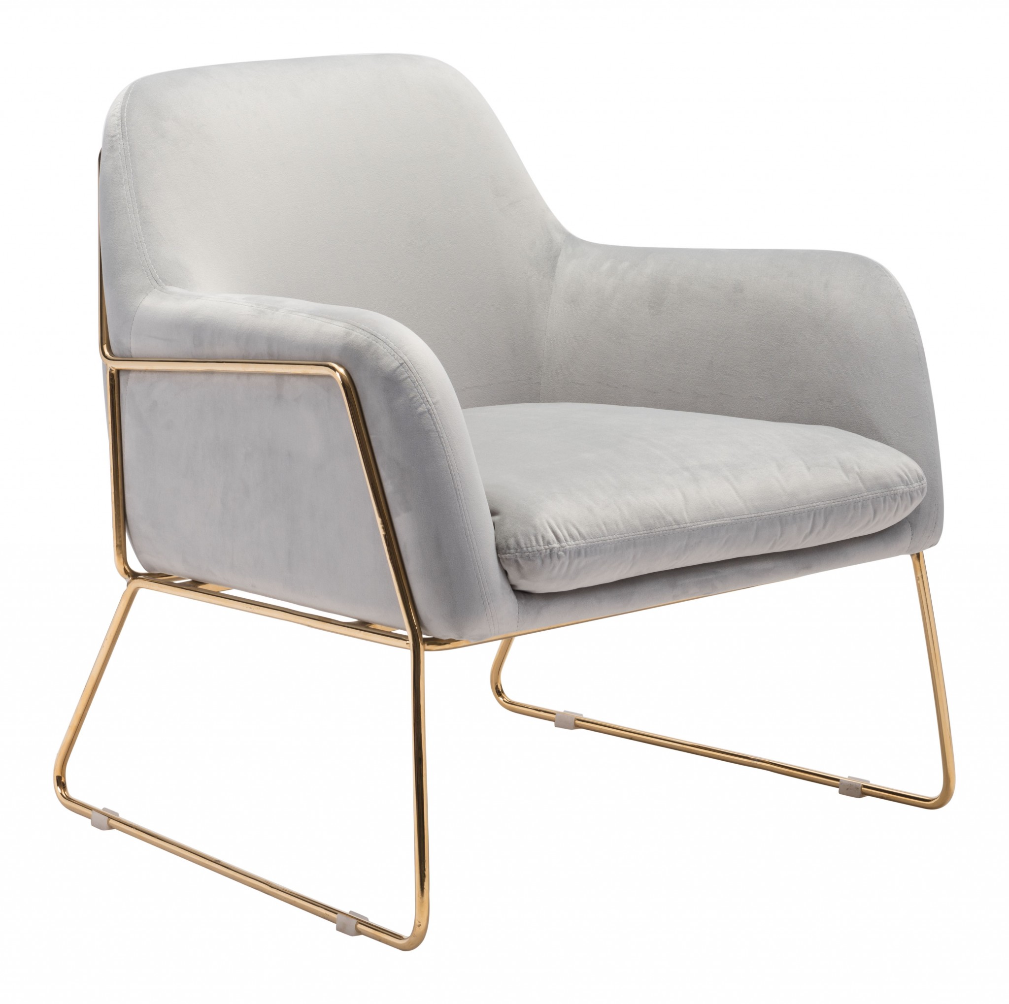 Nadir Arm Chair Gray & Gold