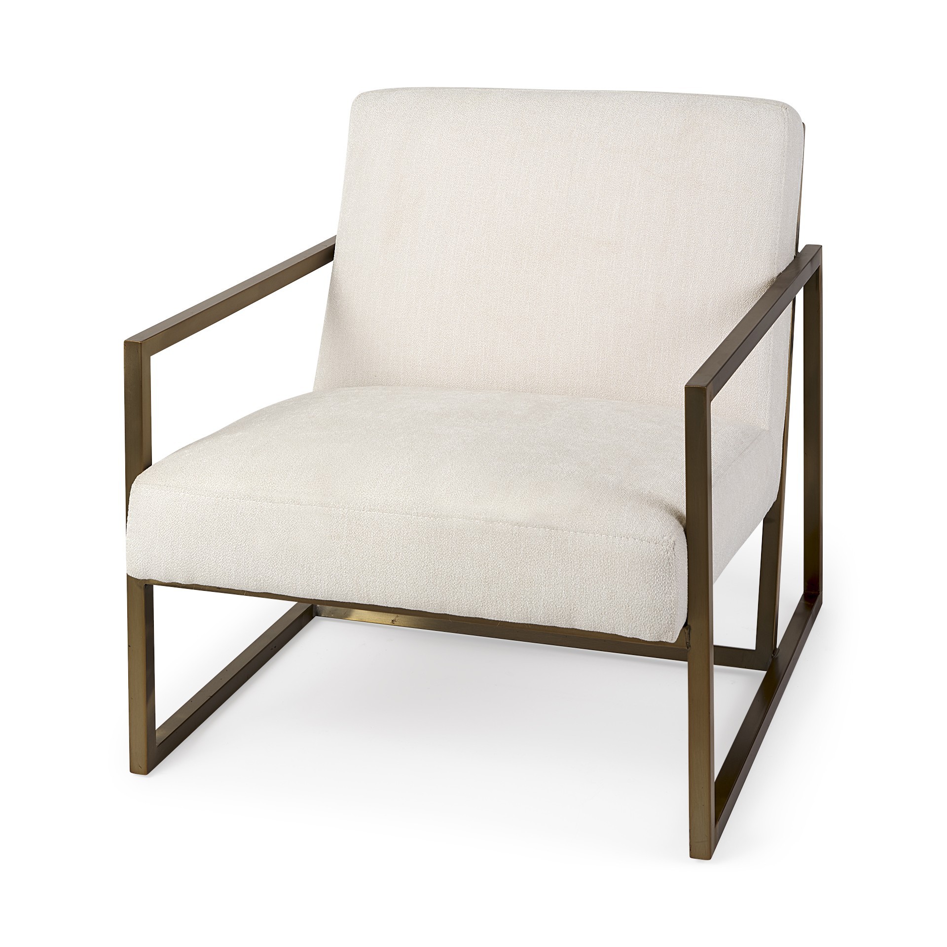 Geo Modern Cream and Gold Accent or Side Chair