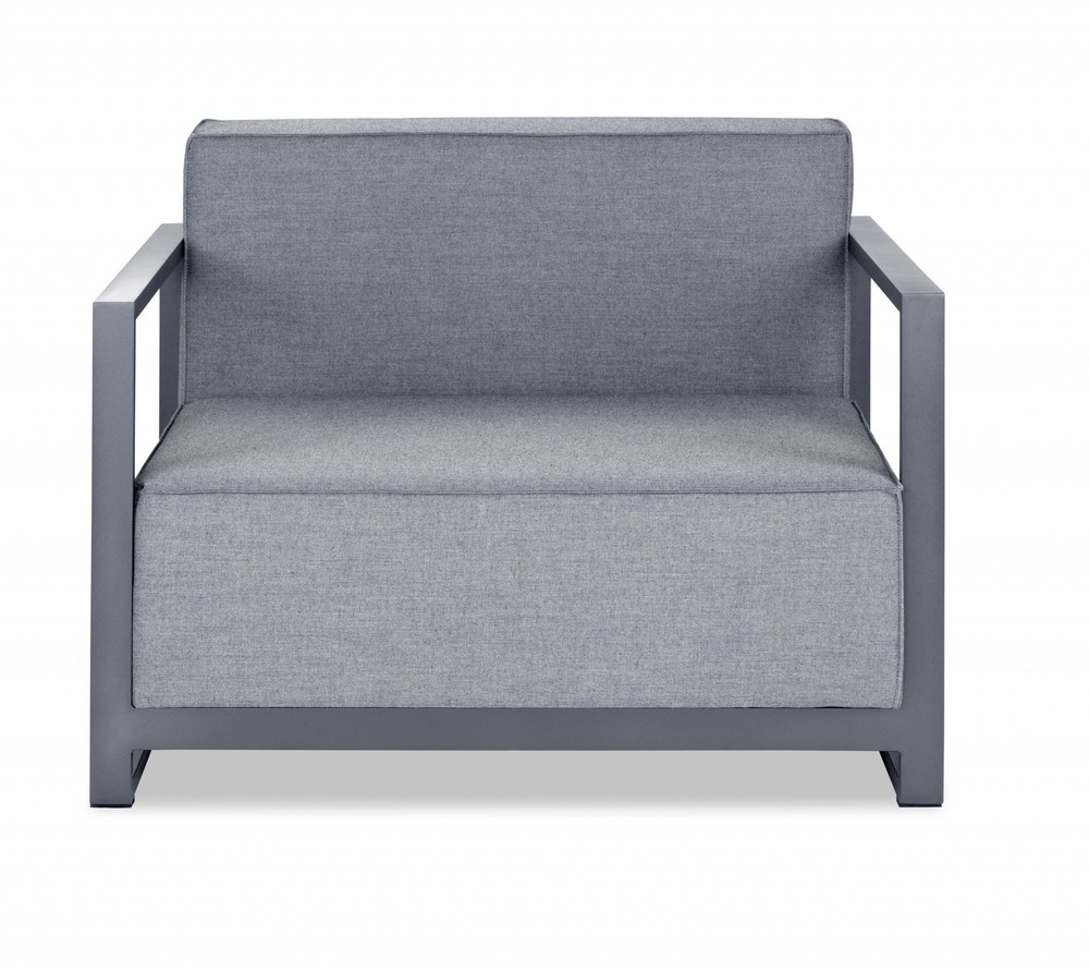 29" X 39" X 41" Gray Aluminum Armchair