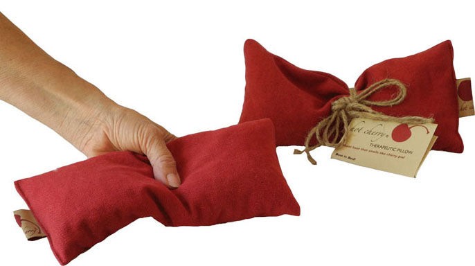 Hot Cherry Eye Pillow - Red Denim