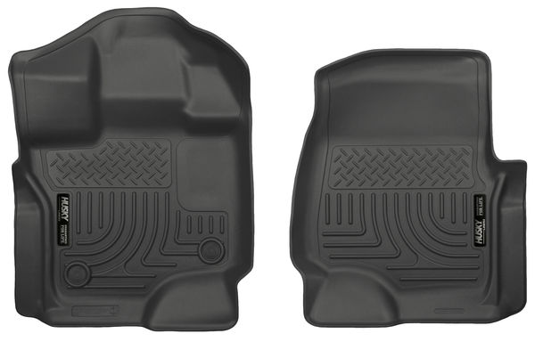 15-C F150 SUPERCREW/SUPERCAB FRONT FLOOR LINERS WEATHERBEATER SERIES BLACK