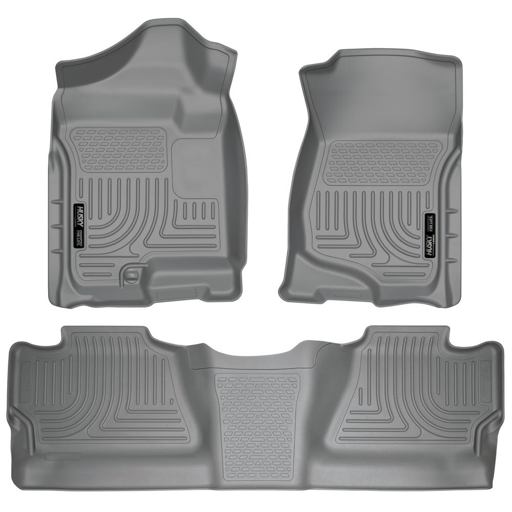 07-13 SILVERADO/SIERRA 1500/07-14 2500/3500 CREW(NOT W/MANUAL SHIFTER)FRONT & 2ND SEAT FLR LNRS GREY