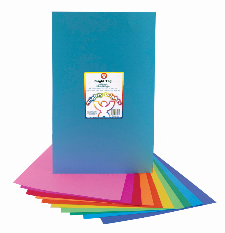 Bright Tag -  8.5inx11in  12 Each Of 12 Assorted Colors