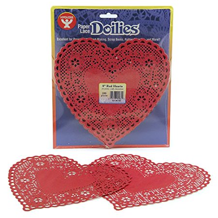 Doilies - 8inRedHeart