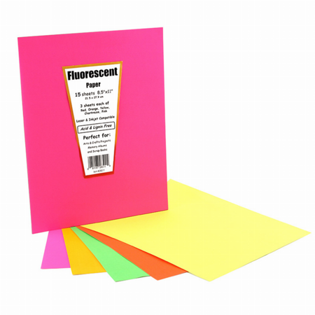 Fluorescent Poster Board - 11inx4in 5 Assorted colors