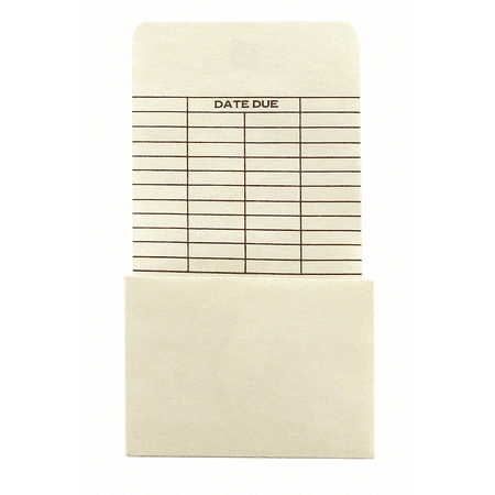 Library Pockets - Manila - Self Adhesive, High Back Date Imprint