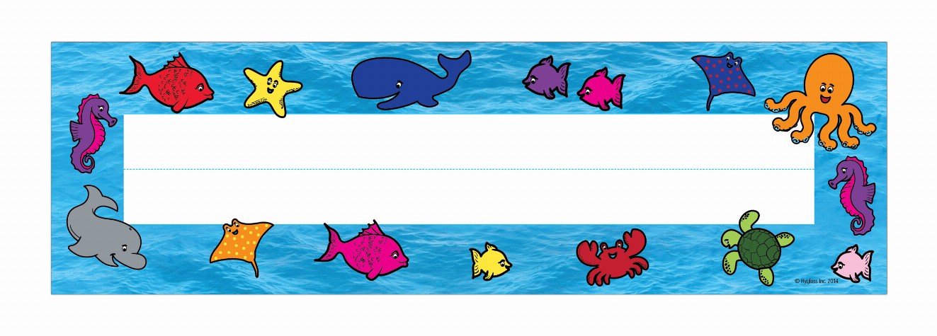 Picture Name Plates - 9.5inx2 7/8 Sea Life