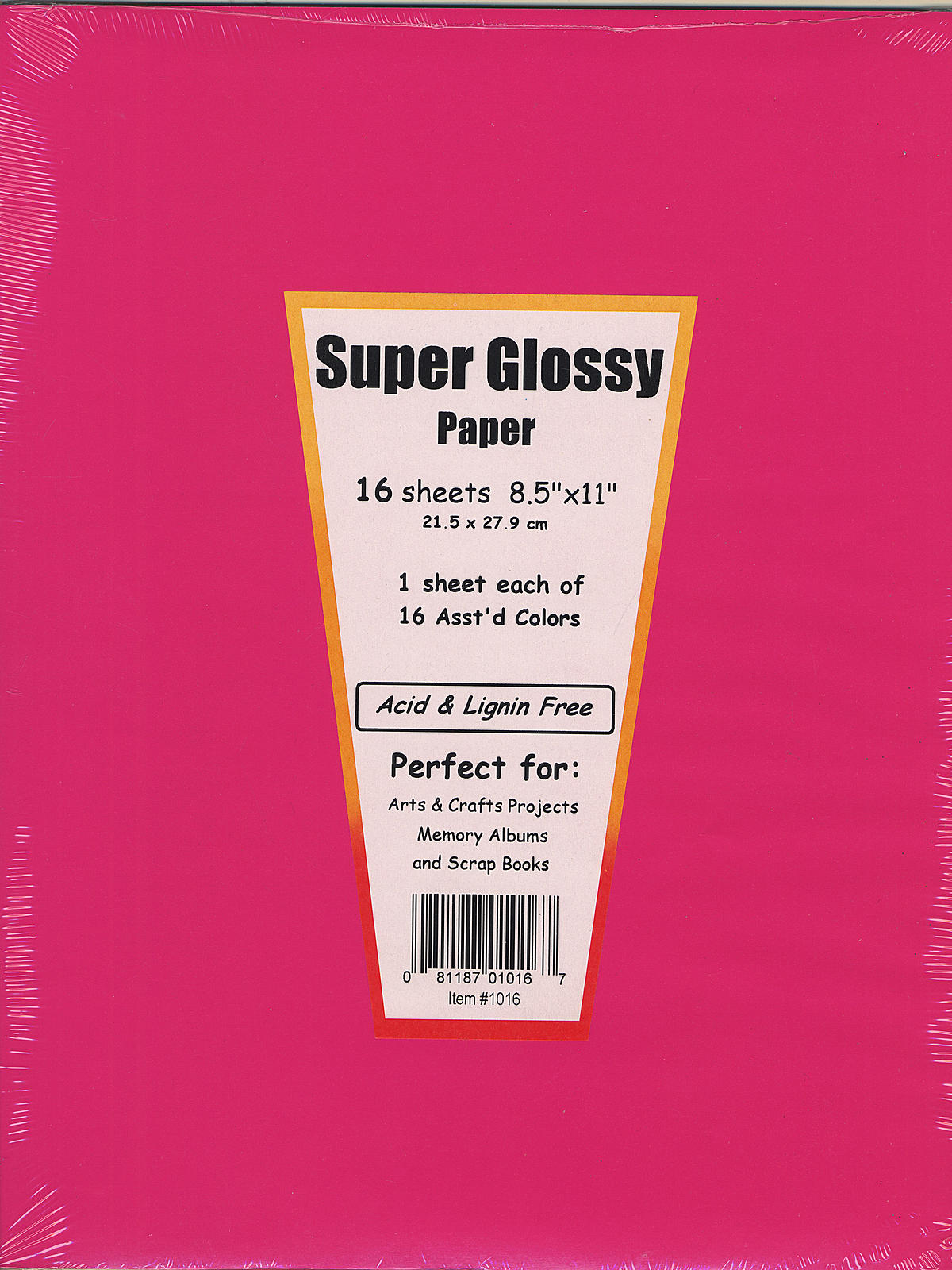 Super Glossy Paper - 8.5inx111 each Of 16 Assorted colors