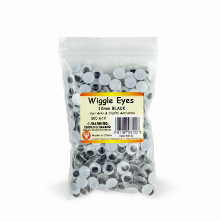 Wiggle Eyes - Paste On - 12 mm Black