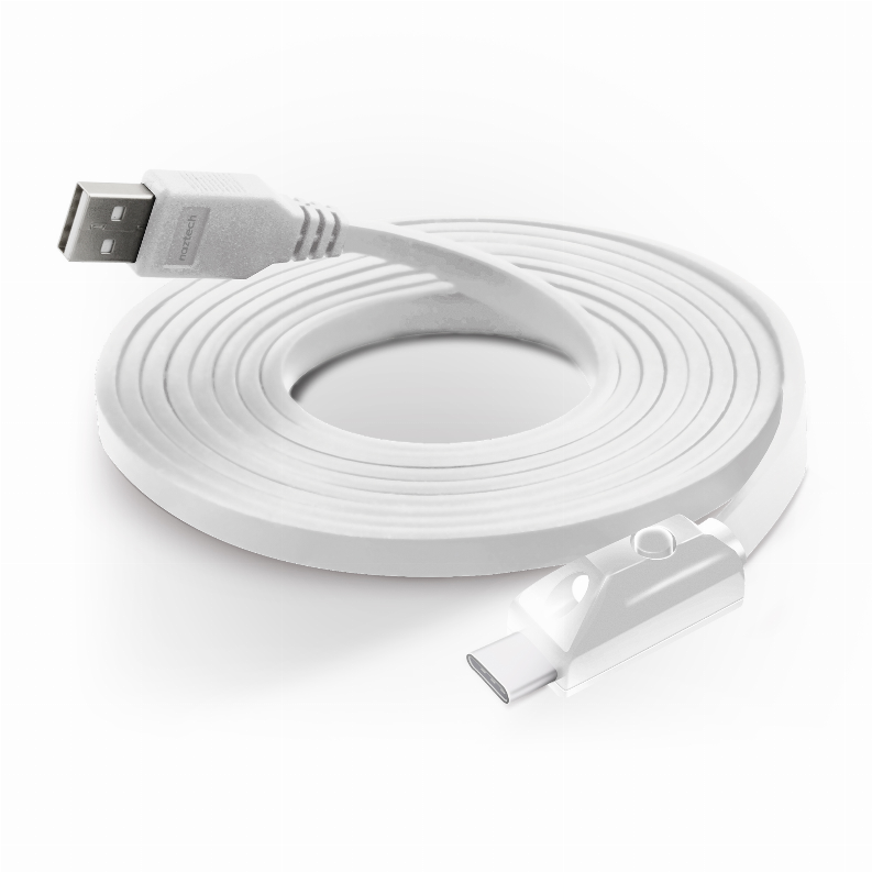  LED USB-A to USB-C 2.0 Charge/Sync Cable - 6FT White